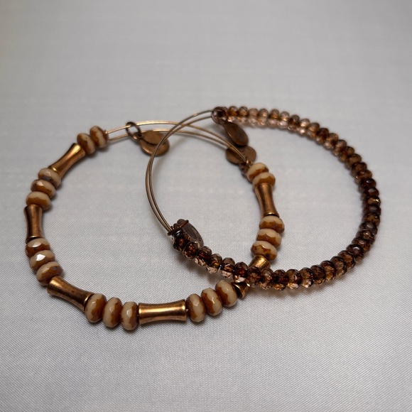 Alex and Ani Bracelets - Amber Brown and Gold - Picture 1 of 8